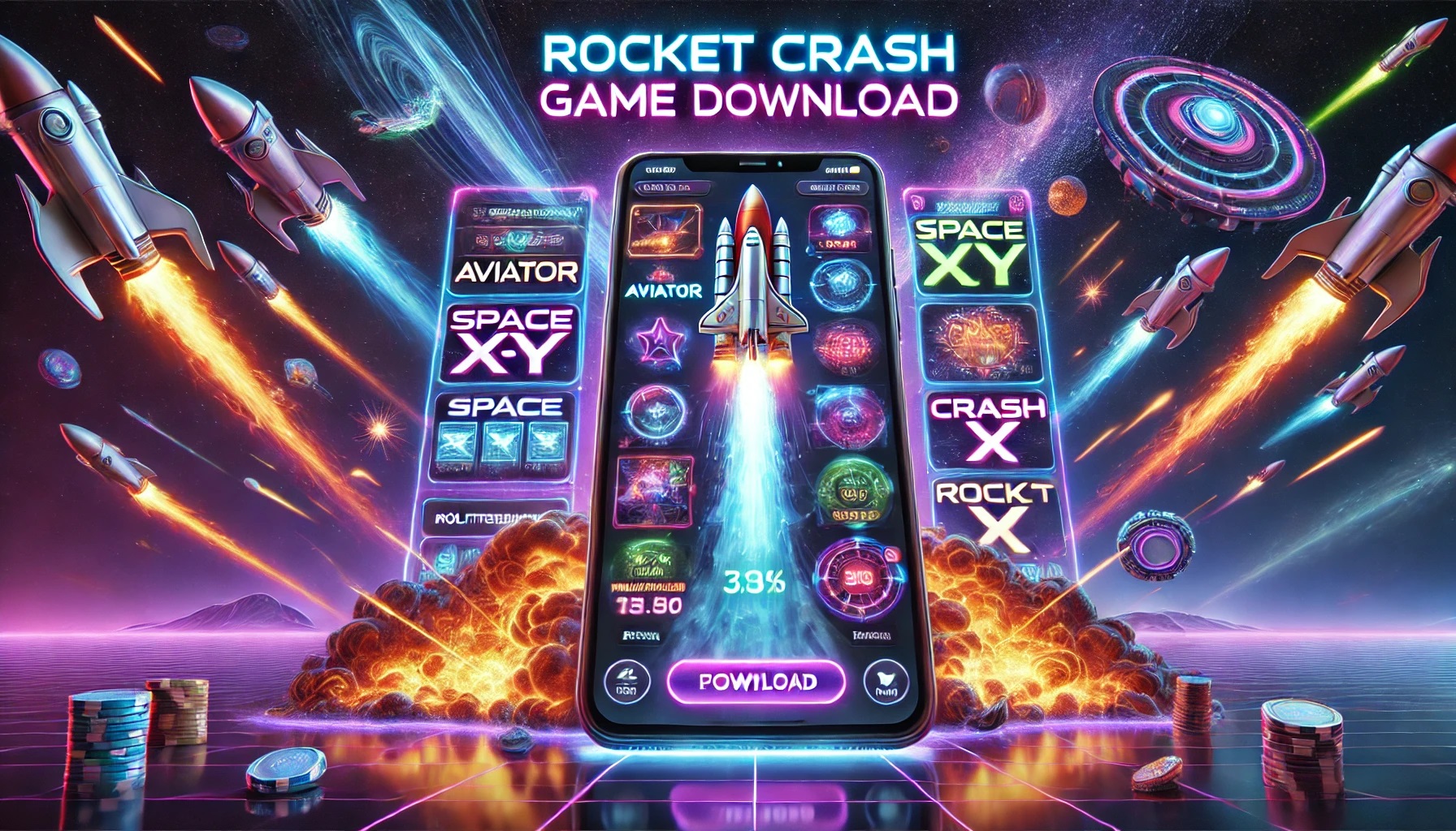 Aplicativo Rocket Crash Game.